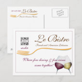 Briefkaart Sjabloon Fijn dineren Frans (Voorkant / Achterkant)