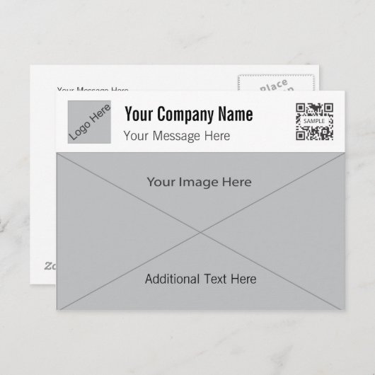 Briefkaart Sjabloon Generiek Grijs 1 (Voorkant / Achterkant)