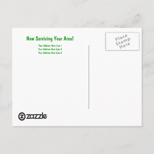 Briefkaart Sjabloon Lawn Care (Achterkant)