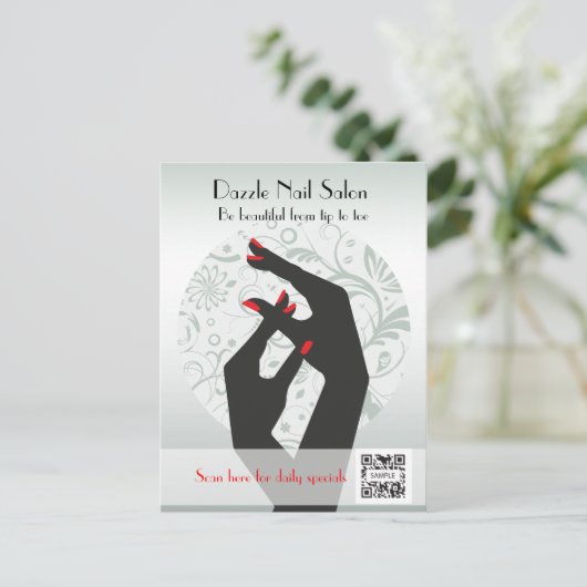 Briefkaart Sjabloon Nagelsalon (Staand voorkant)