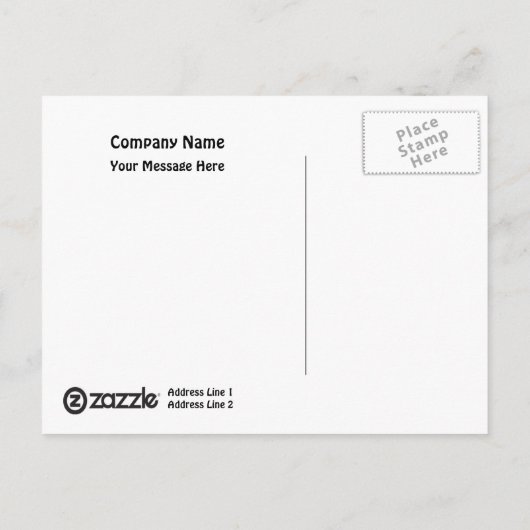 Briefkaart Sjabloon Shop Meisje (Achterkant)