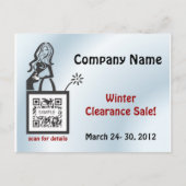 Briefkaart Sjabloon Shop Meisje (Voorkant)