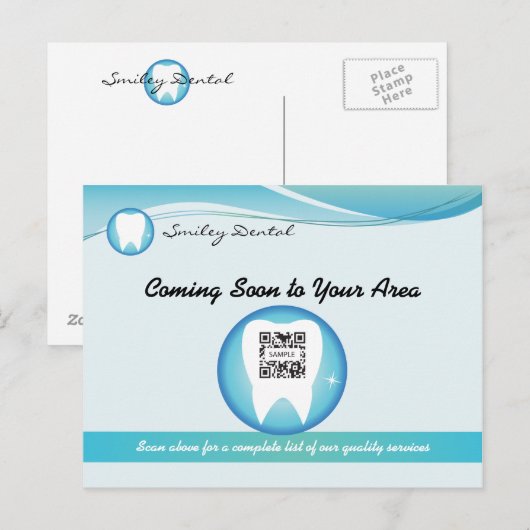 Briefkaart Sjabloon Tandheelkundige zorg (Voorkant / Achterkant)