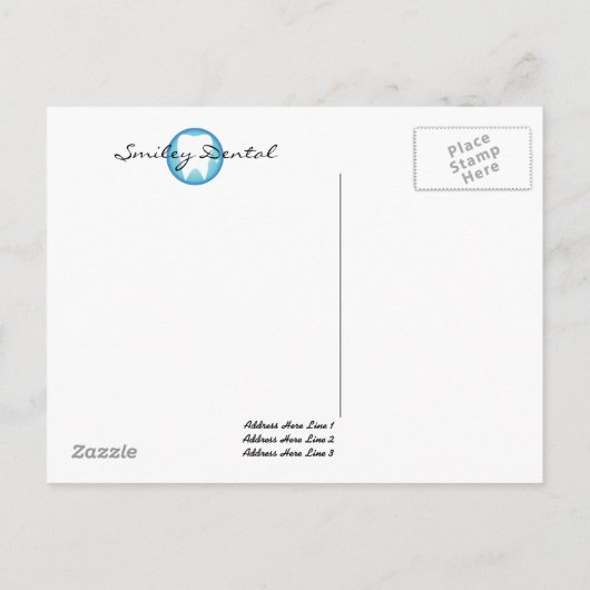 Briefkaart Sjabloon Tandheelkundige zorg (Achterkant)