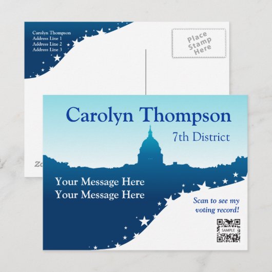 Briefkaart Sjabloon Verenigde Staten Nationale Mon (Voorkant / Achterkant)