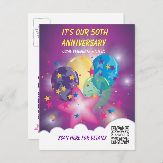 Briefkaart Sjabloon Viering (Voorkant / Achterkant)