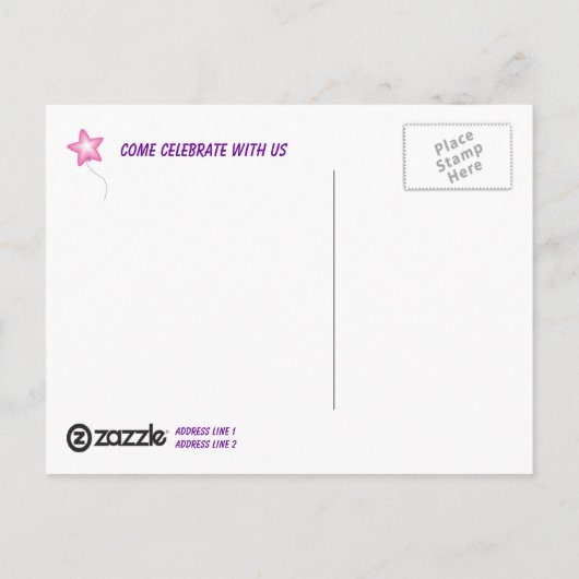 Briefkaart Sjabloon Viering (Achterkant)