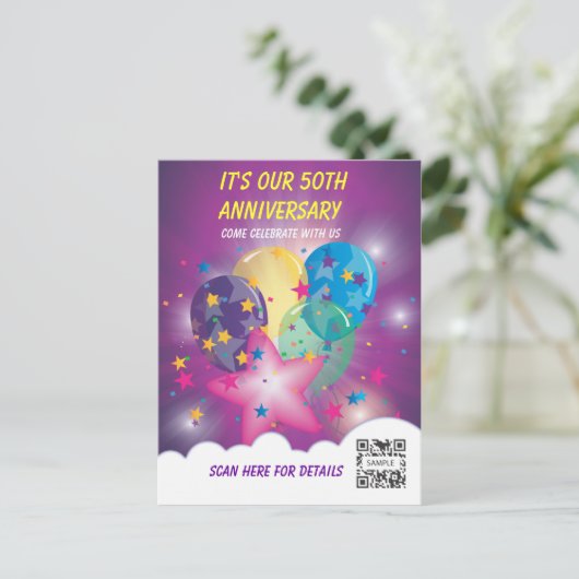 Briefkaart Sjabloon Viering (Staand voorkant)