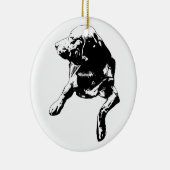 Briefkaart-sleuf Hallo, Lab Aandenken Keramisch Ornament (Rechts)