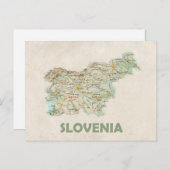 Briefkaart Slovenië-kaart (Voorkant / Achterkant)