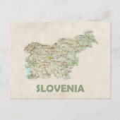 Briefkaart Slovenië-kaart (Voorkant)