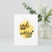 briefkaart "Smile More Worry Miness" (Staand voorkant)