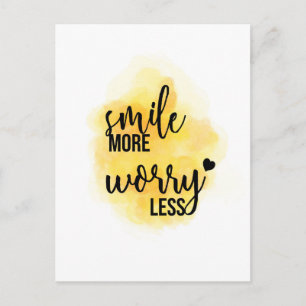 briefkaart "Smile More Worry Miness"