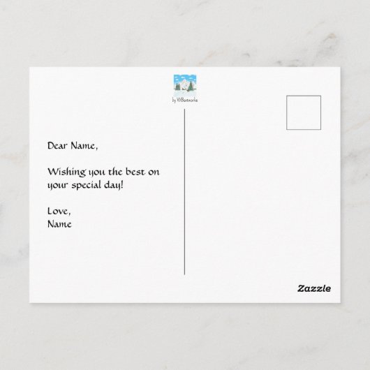 Briefkaart Sneeuwbergen (Achterkant)