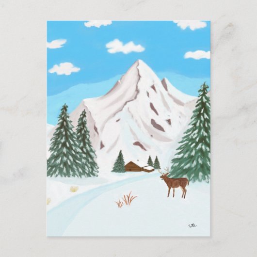 Briefkaart Sneeuwbergen (Voorkant)