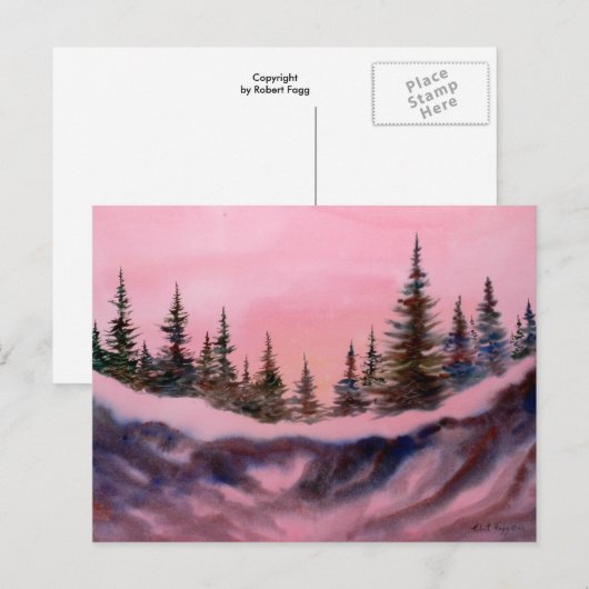 Briefkaart Sneeuwlandschapsafdrukken (Voorkant / Achterkant)