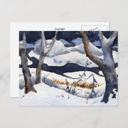 Briefkaart Sneeuwlandschapsafdrukken (Voorkant / Achterkant)