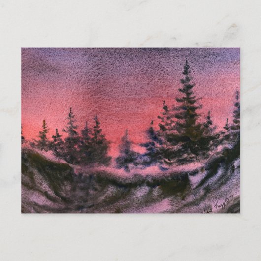 Briefkaart Sneeuwlandschapsafdrukken (Voorkant)