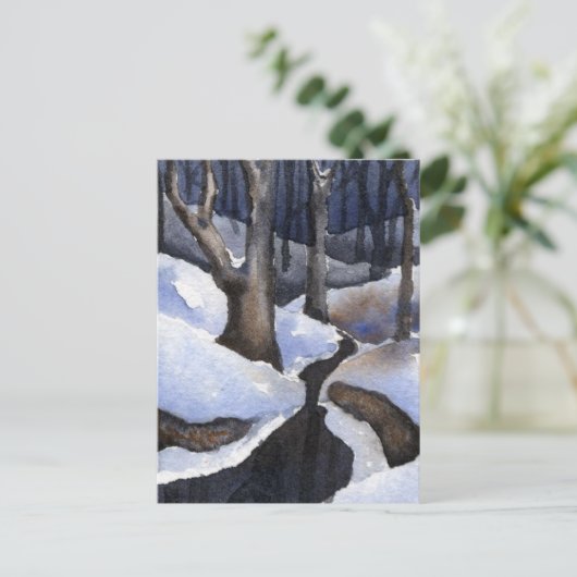 Briefkaart Sneeuwlandschapsafdrukken (Staand voorkant)