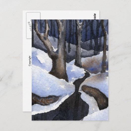 Briefkaart Sneeuwlandschapsafdrukken (Voorkant / Achterkant)