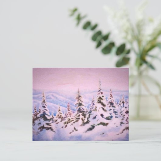 Briefkaart Sneeuwlandschapsafdrukken (Staand voorkant)