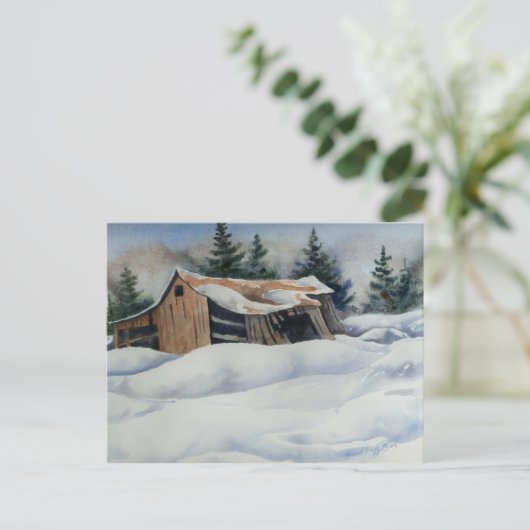 Briefkaart Sneeuwlandschapsafdrukken (Staand voorkant)