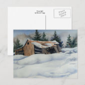 Briefkaart Sneeuwlandschapsafdrukken (Voorkant / Achterkant)