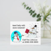 Briefkaart sneeuwruiming voor zakelijke promotie c (Staand voorkant)