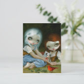 briefkaart "Sneeuwwit en Roos rood" (Staand voorkant)