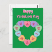 Briefkaart Snoep Love Hearts (Voorkant / Achterkant)