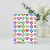 Briefkaart snoep Valentijn hart (Staand voorkant)