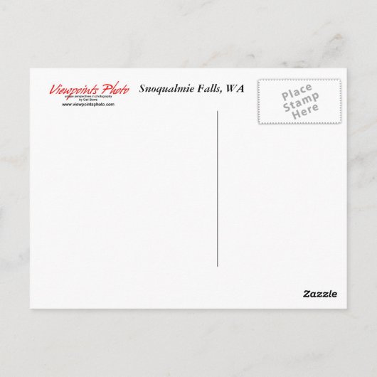 Briefkaart:  Snoqualmie-Herfsten, WA Briefkaart (Achterkant)
