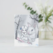briefkaart "Snow Bunny" (Staand voorkant)