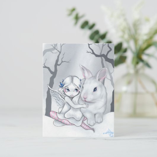 briefkaart "Snow Bunny" (Staand voorkant)