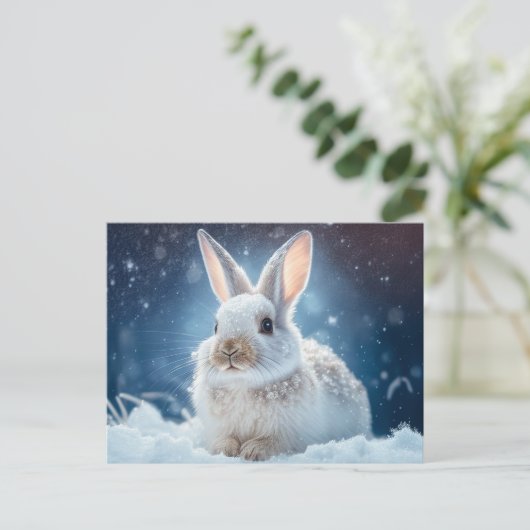 Briefkaart Snow Bunny (Staand voorkant)