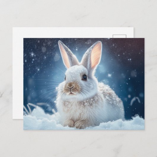 Briefkaart Snow Bunny (Voorkant / Achterkant)