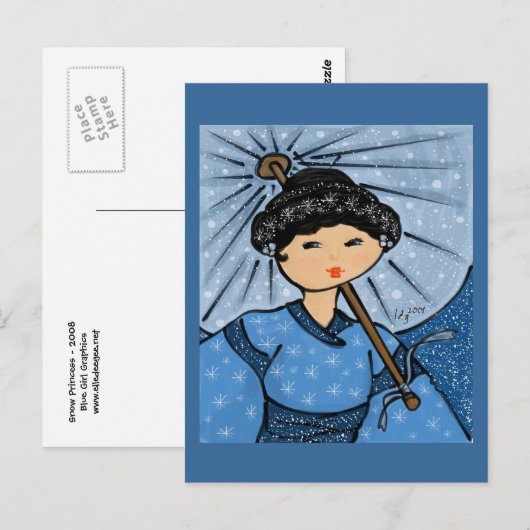 Briefkaart Snow Princess (Voorkant / Achterkant)