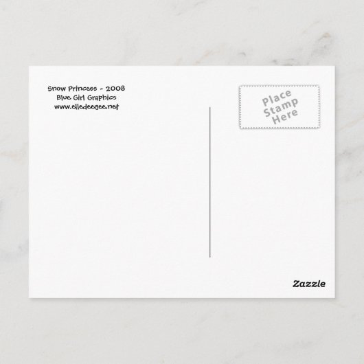 Briefkaart Snow Princess (Achterkant)