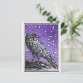 Briefkaart Snow Raven (Staand voorkant)