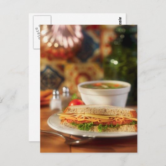 BRIEFKAART SOUP EN SANDWICH LUNCH (Voorkant / Achterkant)