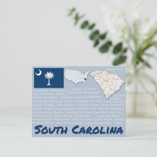 Briefkaart "South Carolina" (Staand voorkant)