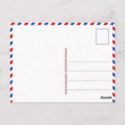 Briefkaart "South Carolina" (Achterkant)