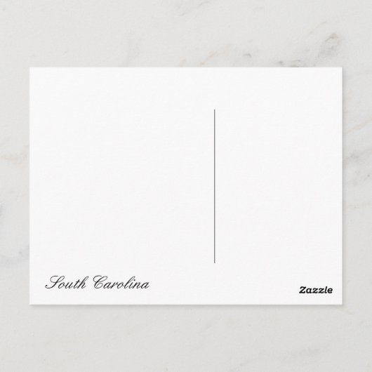 Briefkaart South Carolina (Achterkant)