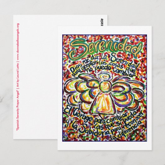 Briefkaart Spaans Serenity Prayer Angel (Voorkant / Achterkant)