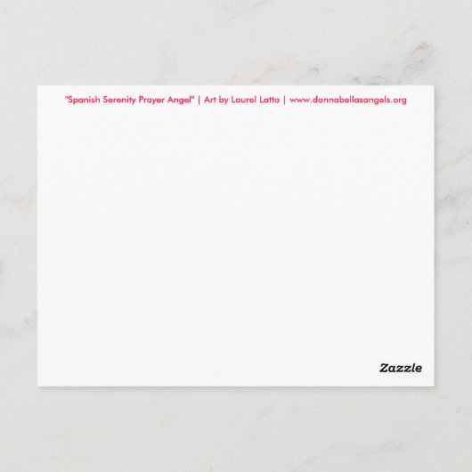 Briefkaart Spaans Serenity Prayer Angel (Achterkant)