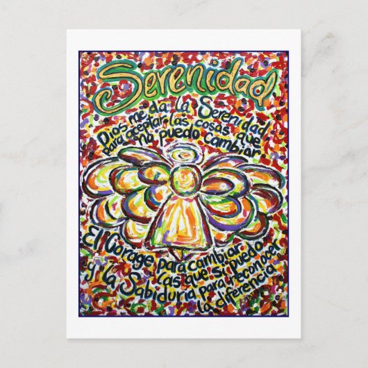Briefkaart Spaans Serenity Prayer Angel (Voorkant)