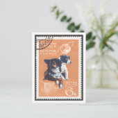 Briefkaart Space Dogs Veterok en Ugolyok (Staand voorkant)