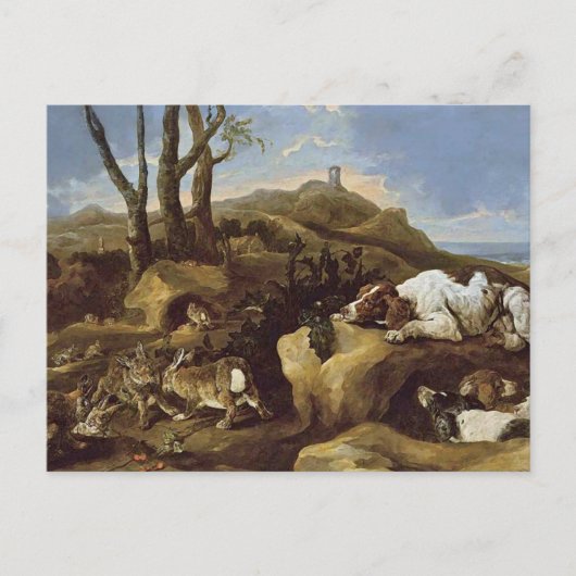 Briefkaart: Spanjaarden Stalken Konijnen in de Dui Briefkaart (Voorkant)