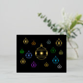 Briefkaart - Sparkeling Holiday Ornaments (Staand Voorkant)