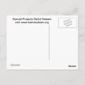 Briefkaart speciale projecten van Baitul Salaam (Achterkant)